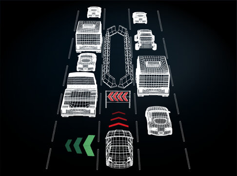 Autopilot system to navigate and avoid road works displayed on a highway