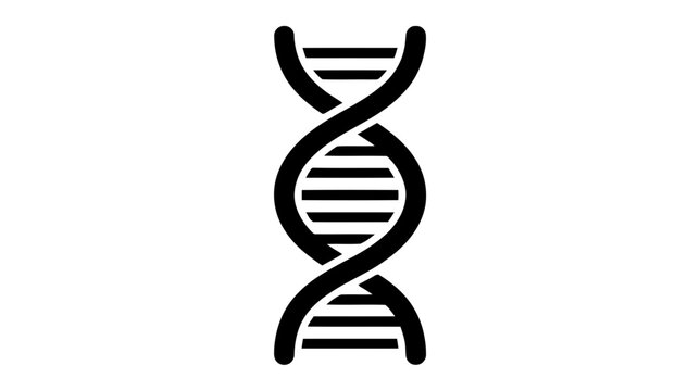 Vector illustration of dna double helix icon on a transparent background