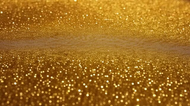 golden glitter particles floating in dark space