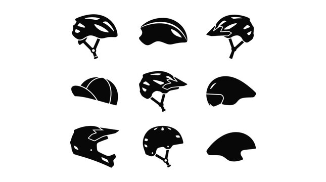 Collection of various bicycle helmets.