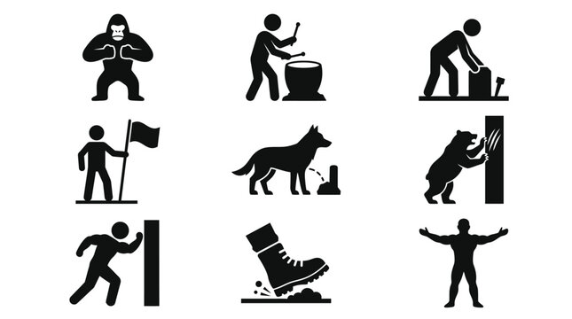 People in various action poses.