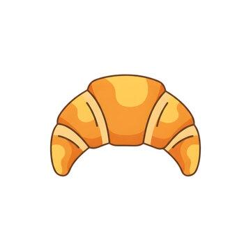 Fresh golden croissant vector illustration for bakery menu and breakfast themed design projects