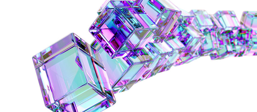 Abstract holographic prism glass reflection on transparent background