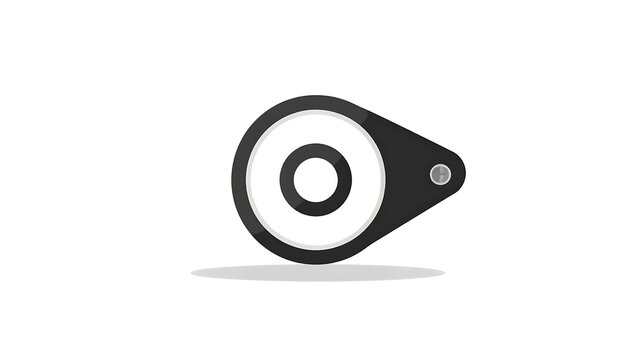 Minimalist black and white target icon graphic.
