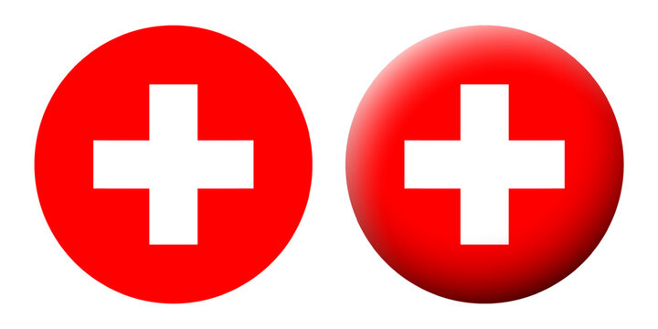 Vector illustration of Switzerland flag set on transparent background