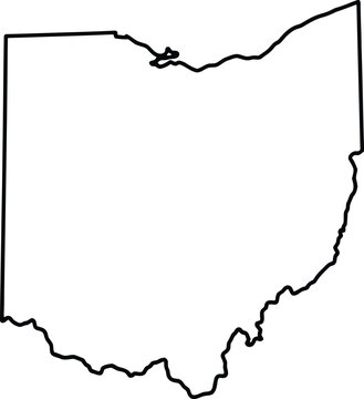Simple black outline vector illustration of the ohio state map shape on a white background