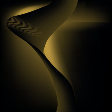 Abstract dark charcoal background with elegant bronze geometric line waves