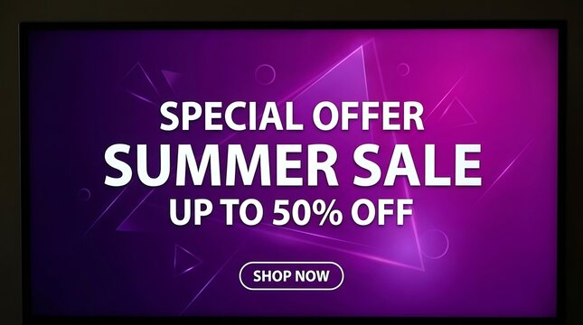 Summer sale special offer digital advertisement banner with shop now button