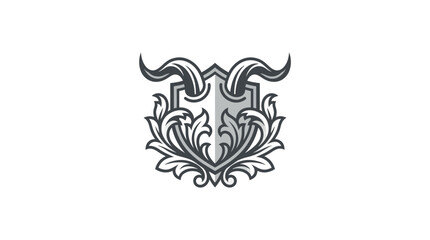 Fototapeta premium Shield crest with ram horns