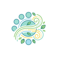 Naklejka premium Creative Floral Design, Leaf Patterns, Minimalistic Style, Vector Illustration, Isolated Background, Clean Aesthetic, Nature Concept