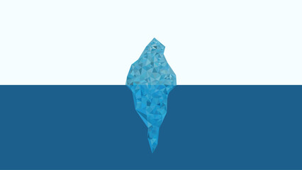 Simple Geometric Design Iceberg Floating in Blue Water Under White Sky © Robby