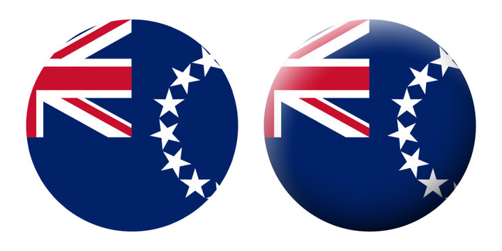 Vector illustration of Cook Islands flag set on transparent background