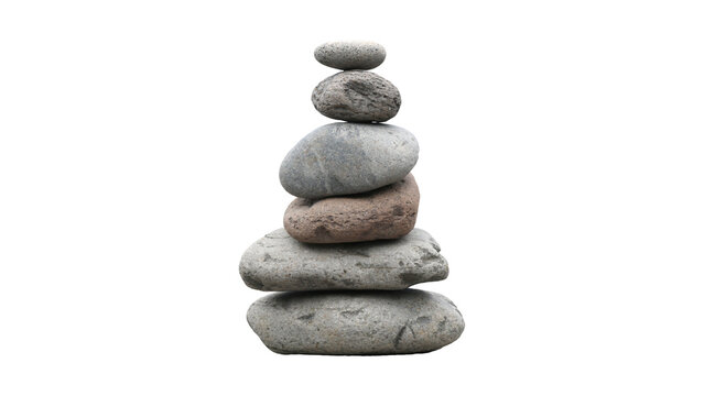 Zen Stone Stack Balanced and Isolated on transparent Background