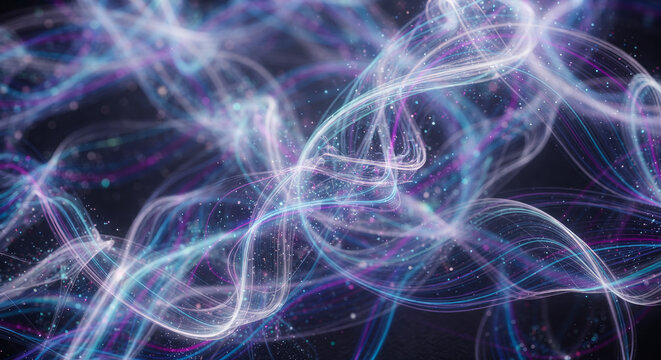 Abstract Extreme Closeup of Luminous Energy Ribbons and Data Pathways