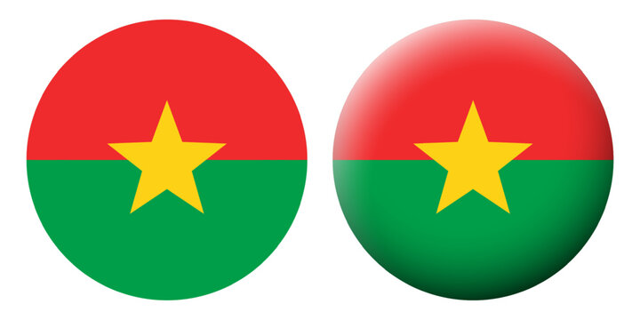 Vector illustration of Burkina Faso flag set on transparent background