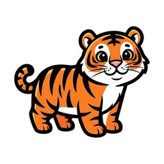Obraz premium Cartoon lion character with mane sitting.