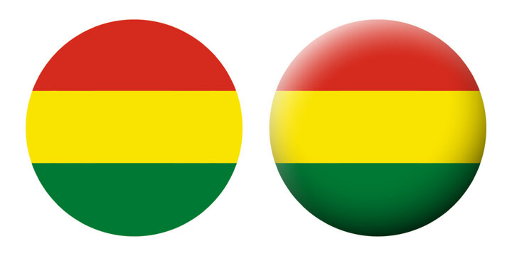 Vector illustration of Bolivia flag set on transparent background