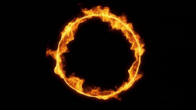 golden glowing ring animation sequence loop