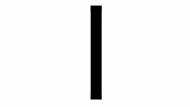Minimal Black Vertical Bar On White Background.