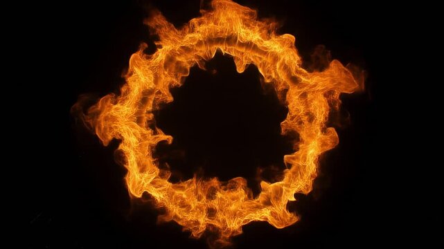 golden glowing smoke ring animation sequence