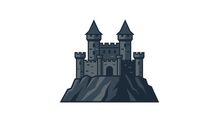 Medieval Stone Castle Vector Illustration © Yanto