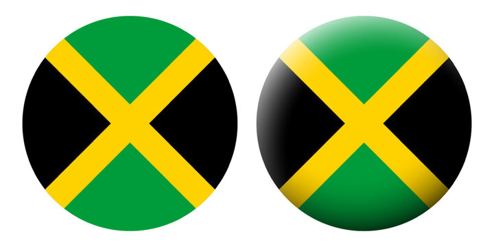 Vector illustration of Jamaica flag set on transparent background