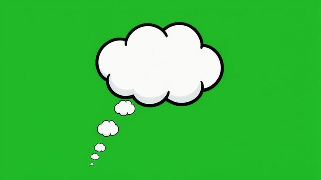 Cartoon Thought Bubble Growing on Green Screen Animation