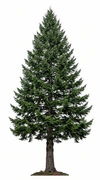 Isolated Douglas Fir Tree Cutout PNG on Transparent Background