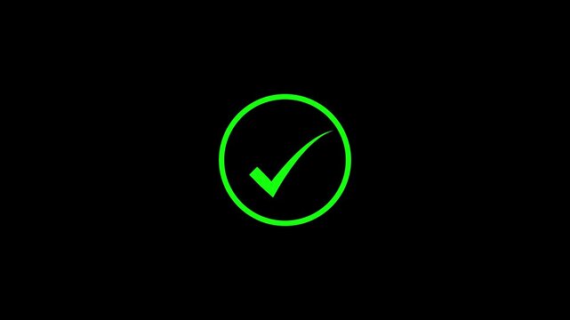 Abstract user interface ok button and check mark check mark symbol for approval and success concept.
