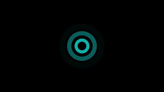 Abstract radio wave or wireless signal icon on black background, Seamless animation background video footage of radio waves sound wave signal, radar, and artificial intelligence audio wave animation.