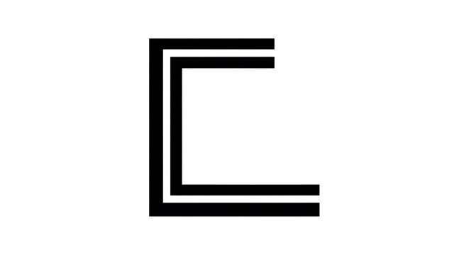 Minimalist doubleline letter c logo design
