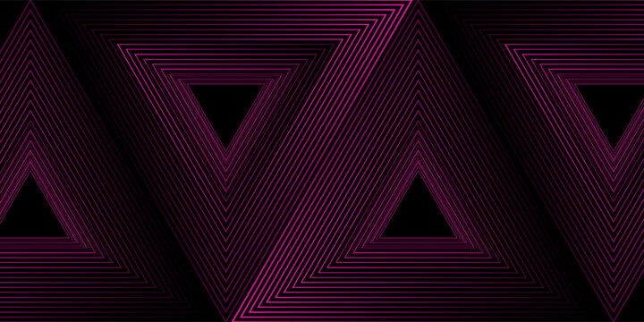 3D pink techno abstract background overlap layer on dark space with triangles lines effect decoration. Modern graphic design element stripes style concept for web, flyer, card, or brochure cover