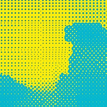 Retro comic book background with yellow and blue halftone dots, illustration, ||yellow