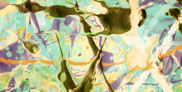 Decorative Acrylic Flow Bursting in Abstract Canvas Style