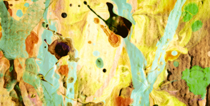 Decorative Acrylic Flow Bursting in Abstract Canvas Style