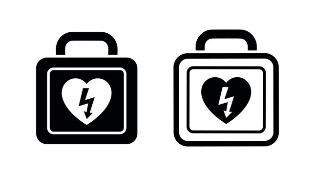 Automated External Defibrillator (AED) icon, emergency medical device