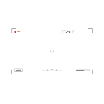 transparent screen with video recording interface and timer