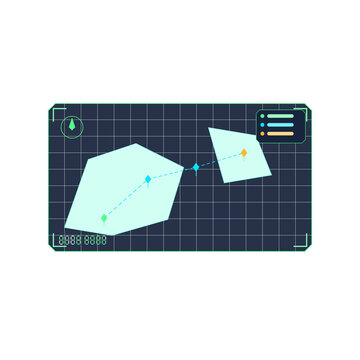 Futuristic Geospatial Analytics Dashboard with Polygon Mapping Interface Isolated on Transparent Background PNG