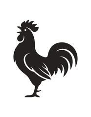 Crowing Rooster Silhouette Vector Illustration © afif1