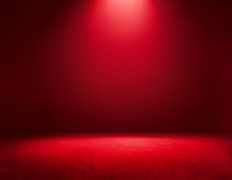 a red room with a spotlight shining on it