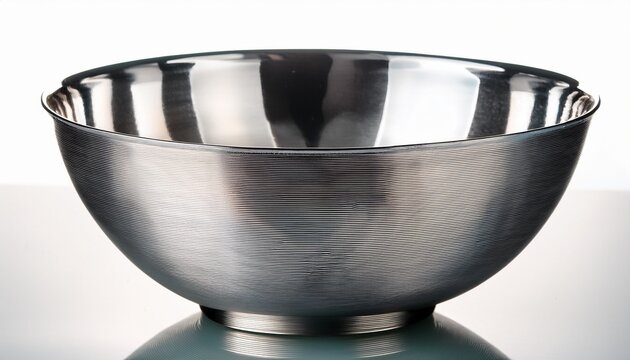 a shiny silver bowl with a reflective surface
