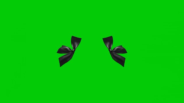 Animated black ribbon symbol suitable for remembrance, awareness campaigns, and memorial themes.
