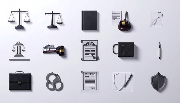 Minimalist black office desk accessories collection.
