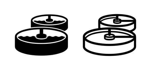 Plakat Water treatment plant icon set. Wastewater and sewage purification process symbol.