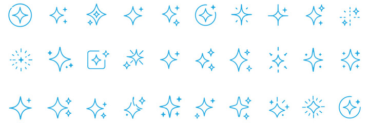 Generative AI logo icon magic sparkle stars symbol , Artificial intelligence sign. Vector ai generated icon blue logo. Artificial intelligence symbol, sparkle star with square button.  © Rajarshi