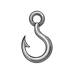 Fototapeta premium Classic Fishing Hook with a Sharp Point and Circular Eye for Angling