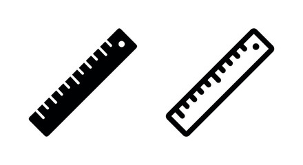 Fototapeta premium Ruler Icon Set. Measurement Tool, School Supplies, and Geometry Vector Illustration.