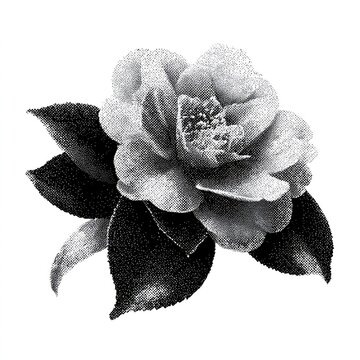Vintage black and white floral illustration