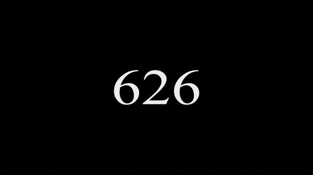 number counter zero to seven hundred fifty with transparent background in 4k.