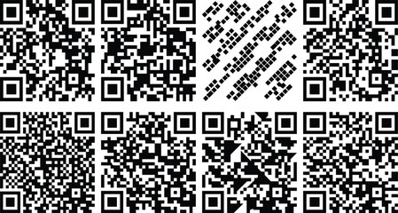 Fototapeta premium QR Code Vector Collection with Digital Scanning and Data Technology Patterns